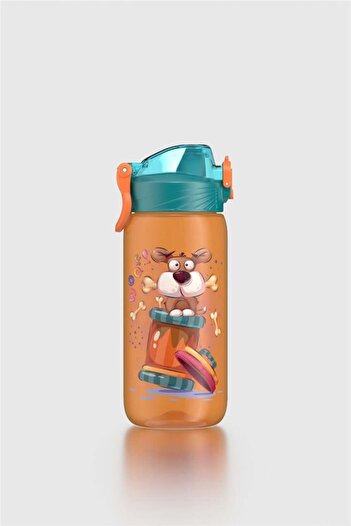 Renga Wave Patterned 530 ml Children's Water Bottle 912168 Orange