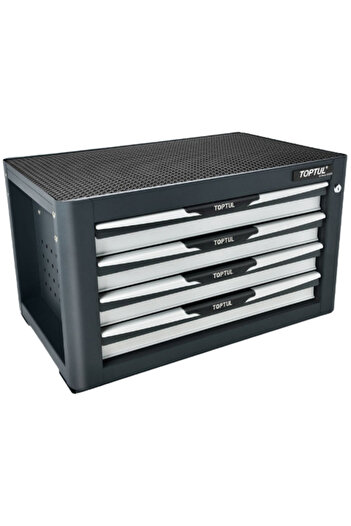 TOPTUL Fixed tool cabinet with 4 drawers GW08807, black/grey, 88 pieces