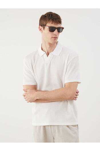 LC Waikiki Ecru Polo Neck Men's T-Shirt
