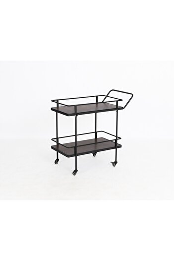 DEC13 Professionally designed 2-tier wooden serving cart
