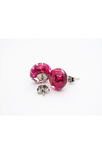 Mudrames Art Handmade resin earrings, Glixia dried flowers, 9-13 mm
