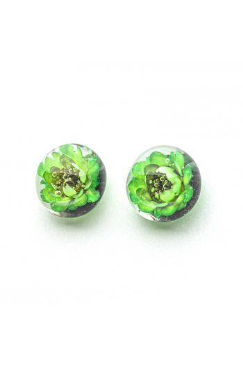 Mudrames Art Handmade resin earrings, Glixia dried flowers, 9-13 mm