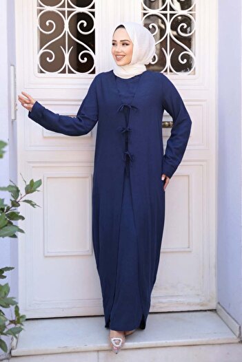 N.S NEVA STYLE Dress Navy Blue Hijab Double Suit 76091L