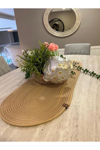 Türkmen Ev Tekstil Wicker Jute, Runner, American Service, Placemat, Tablecloth, Coffee Table Cover, Decor,