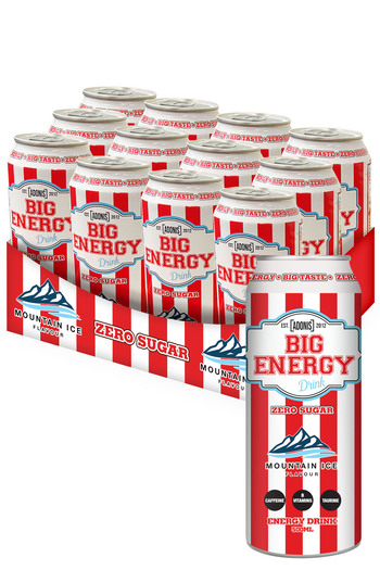 Adonis Gear Big Energy Drink, Moutain Ice, 500 ML, Increased Energy Levels, (Box of 12 Pieces)