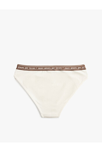 Koton Comfortable Fit Printed Waist Detailed Cotton Brief Panties