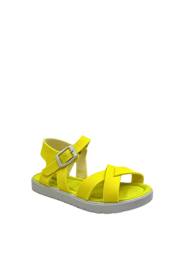 Moda Lime Girl's Baby Comfortable Open-Front Wedge Heeled Buckle Flexible Easy-To-Wear Sandals Slippers