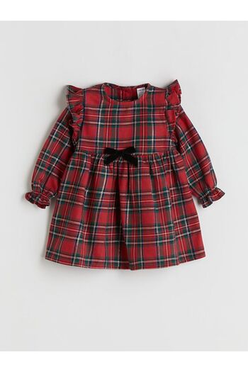 LC Waikiki LCW baby Crew Neck Plaid Baby Girl Dress