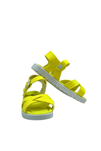 Moda Lime Girl's Baby Comfortable Open-Front Wedge Heeled Buckle Flexible Easy-To-Wear Sandals Slippers