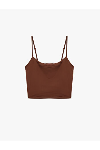 Koton Skinny Fit Slim Strap Crop Πυτζάμα Μπλούζα
