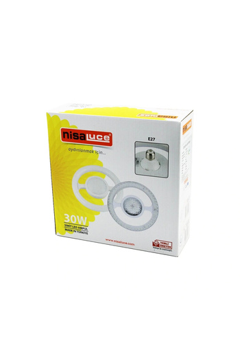 shopwave Nisaluce Eamp-059/Kb Mica Crystal Plastic Glass Bread Model Led Bulb 30W E27 White=6500K 2