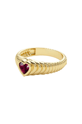 ohmygod jewelry 925 Argint Inel din argint placat cu aur galben si rubin – Ruby