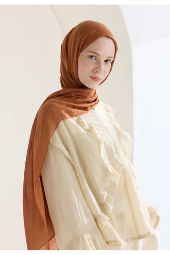 Freshscarfs Soft Viscose Shawl Cinnamon Shell