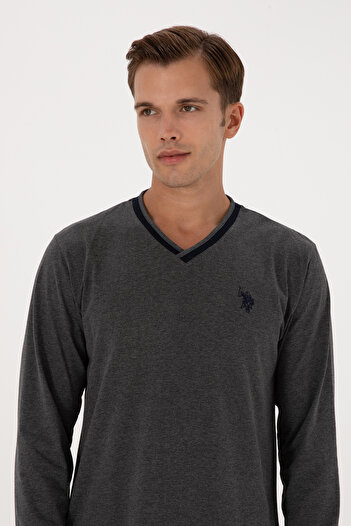 U.S. Polo Assn. Men's Anthracite Melange Pajama Set 50318616-VR081