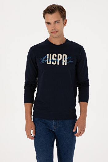 U.S. Polo Assn. Men's Regular Fit Crew Neck Navy Blue Sweatshirt 50315570-Vr033