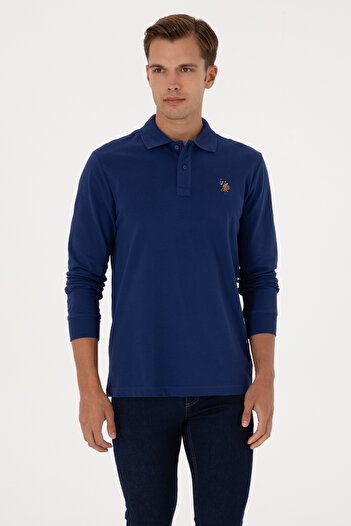 U.S. Polo Assn. Men's Regular Fit Polo Neck Indigo Basic Sweatshirt 50313772-Vr028