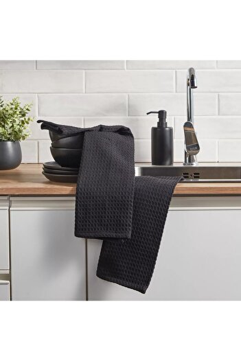 Generic Charcoal 2-Piece Kitchen Towel Set - 45x65 cm