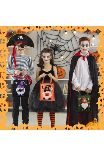 Weewooday Set of 3 bags and 3 key chains for Halloween Weewooday, textile/metal/plastic, 15.5 x 19 cm