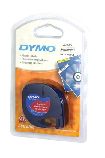 Dymo LetraTag Label Printer Tape 12 mm x 4 m Red