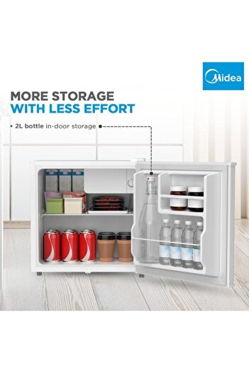 Midea 86L Free Standing Single Door Refrigerator | Reversible Door | 2l Bottle Rack | MDRD86FGE01