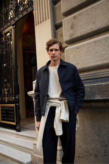 Danger Basic Men's Coat Navy Blue Jacket