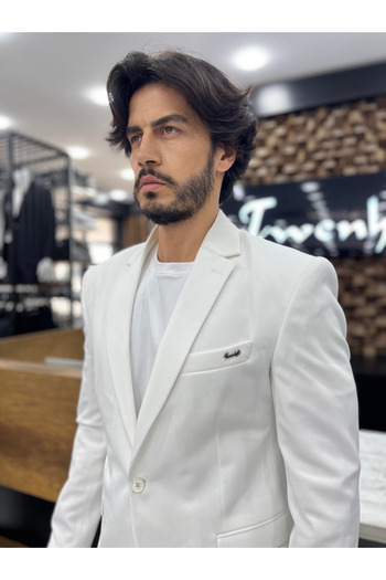 Twenhil Slim Fit Jacket White