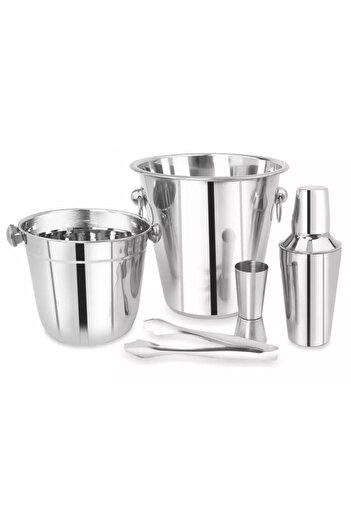 Kinghoff KH 1389 Cocktail Set, 4 pieces, Measuring Cup, Tongs, Stainless Steel