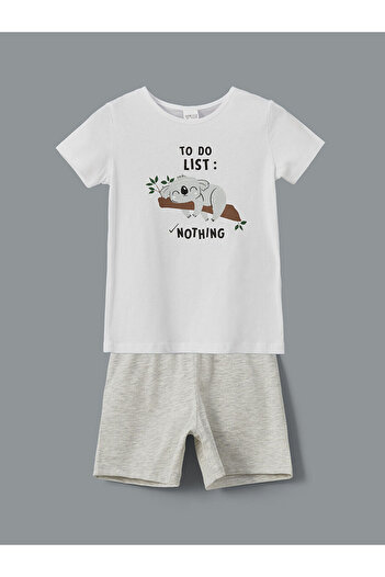 LC Waikiki Crew Neck Girls' Shorts Pajamas Set