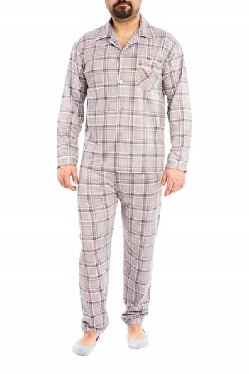 Centini Men's pajamas with buttons and collar, Breeze, gray
