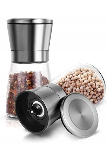 zola Set of 2 glass spice grinders, capacity 180 g, 3 grinding degree adjustment levels