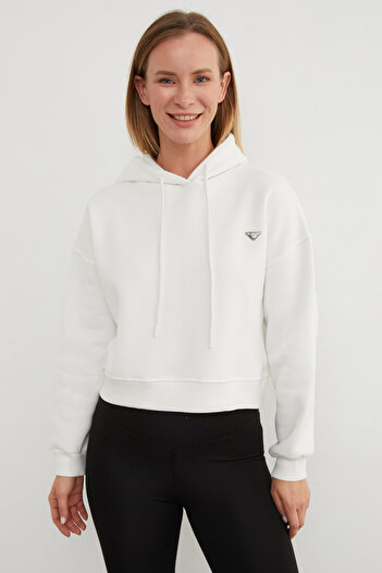 Fulla Moda 3 Thread Triangle Metal Emblem Hooded Sweatshirt