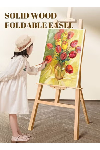 Taimi Wooden Drawing Stand Beige 1.2m