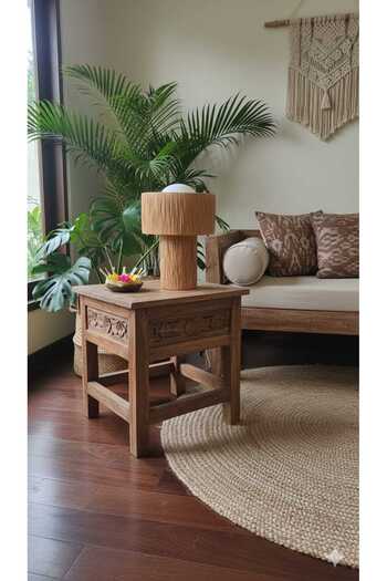 poplinhome Macrame Raffia Lampshade Modern Design Decorative Table Lamp Lighting Globe Glass Lampshade
