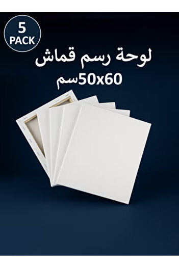Taimi قماش قطني مشدود مسبقًا مقاس 60×50 سم - 5 قطع للرسم بالأكريليك والزيت