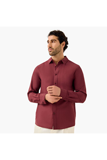 FAV Regular Fit Crinkle Textured Collared Shirt