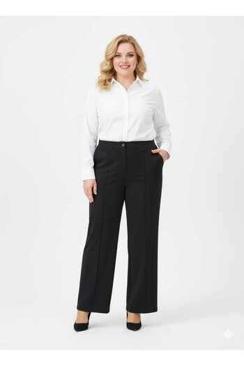 LyLGyM FASSION IS PASSION Women's Plus Size Lycra Stretchy Black Palazzo Pants Large Size