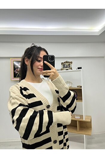 Sena Women's Knitwear Striped Cardigan