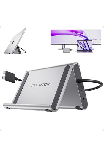 Generic محطة إرساء PULWTOP USB C مزدوجة الشاشة بدقة 4K لأجهزة MacBook Pro/Air M3/M4