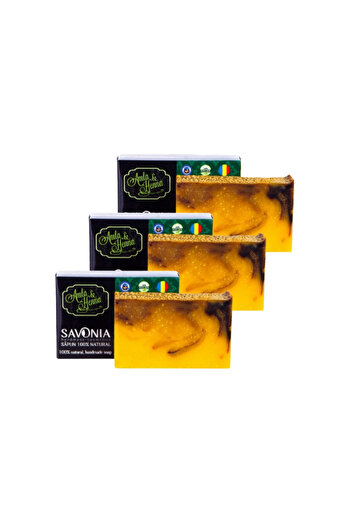 Savonia Set of 3 - Amla and Henna Solid Shampoo,