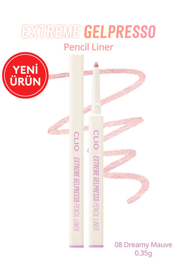 CLIO Waterproof, Long-Lasting Pencil Eyeliner Extreme Gelpresso Pencil Liner (08 Dreamy Mauve)