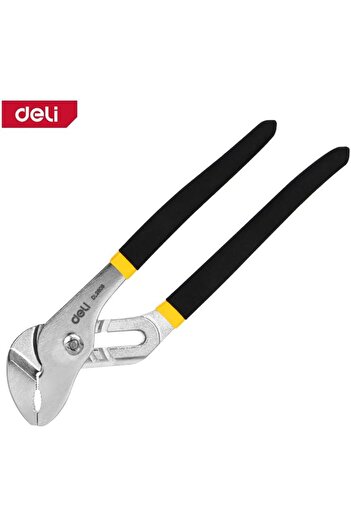 Deli Professional 8" Water Pump Pliers - 7-Position Adjustable (6-35mm) Carbon Steel with Non-Slip S