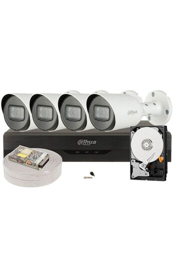 DAHUA Complete video surveillance kit, DVR, 4 cameras, 5MP, 2.8mm lens, IR 30 meters, 2TB HDD, Dahua, KITD