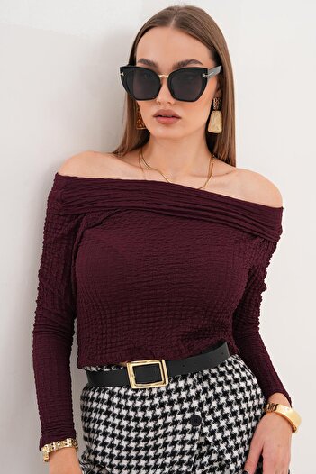 ŞİMAL Women's Madonna Collar Wrinkled Blouse 255269 -