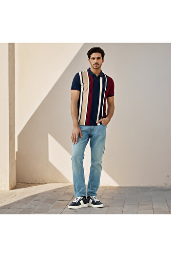 FAV Ottoman Vertical Stripe Polo Tshirt