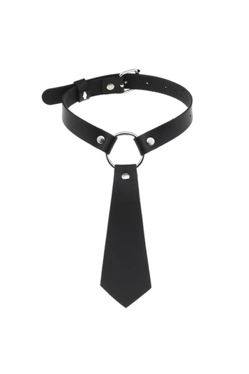 KESNUP Neck choker, tie type for festivals and punk-rock parties, Black
