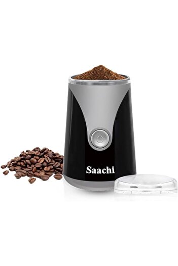 SAACHİ Electric Coffee and Spice Grinder, Stainless Steel Blades, 50g Capacity, Transparent Lid, Eas
