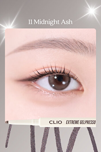 CLIO Waterproof, Long-Lasting Pencil Eyeliner Extreme Gelpresso Pencil Liner (11 Midnight Ash)