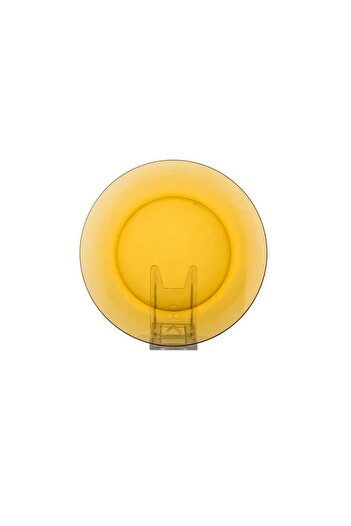 ORIAN Honey-colored round flat glass plate, size 23 cm, 6 pieces