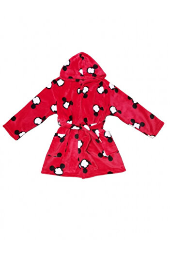 Disney Cocolino Red Robe for Children Featuring Mickey Mouse