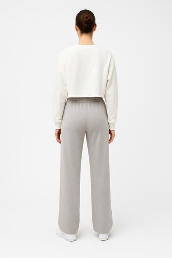 NOLYA MODA Women's Comfortable Fit Gray Elastic Waist Wide Leg Sweatpants